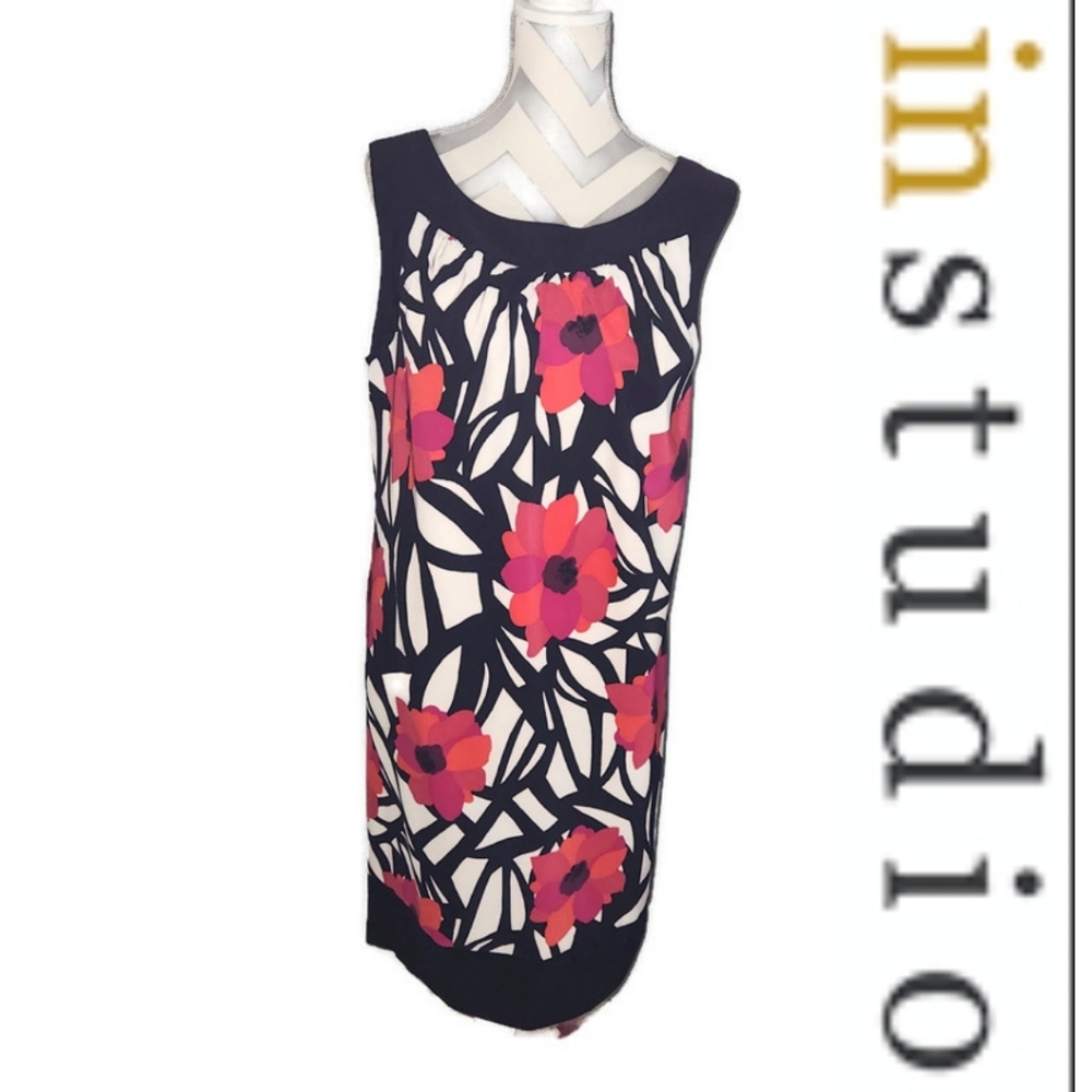 I.N Studio Bold Red Floral Sleeveless Dress 20W